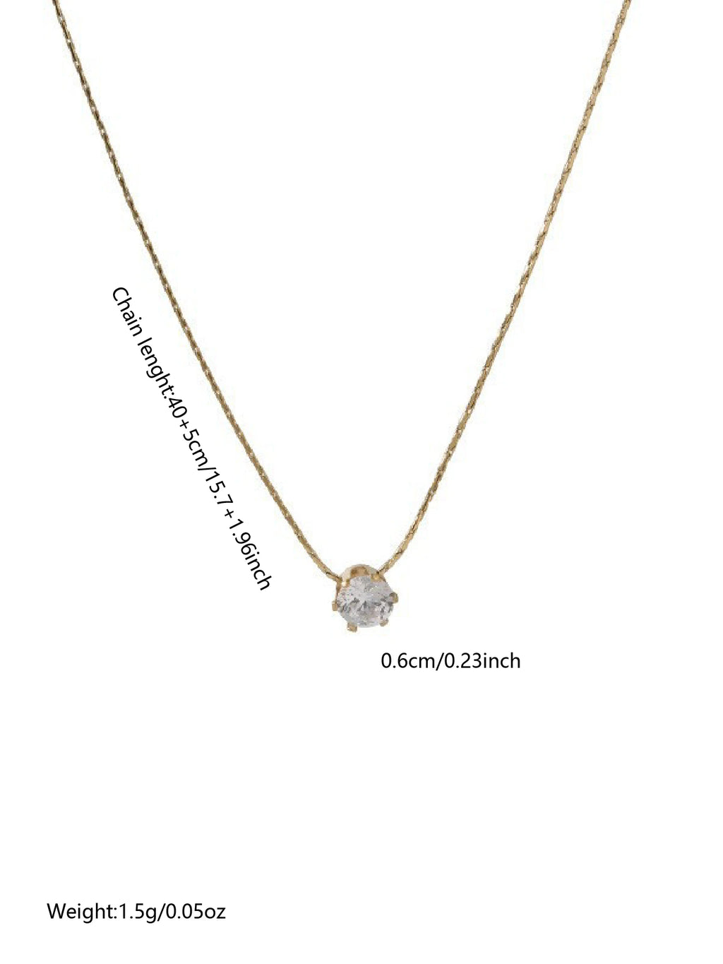 Gold Diamond Pendant Necklace  Plated Stainless Steel Jewelry Zircon Pendant Necklace for Women