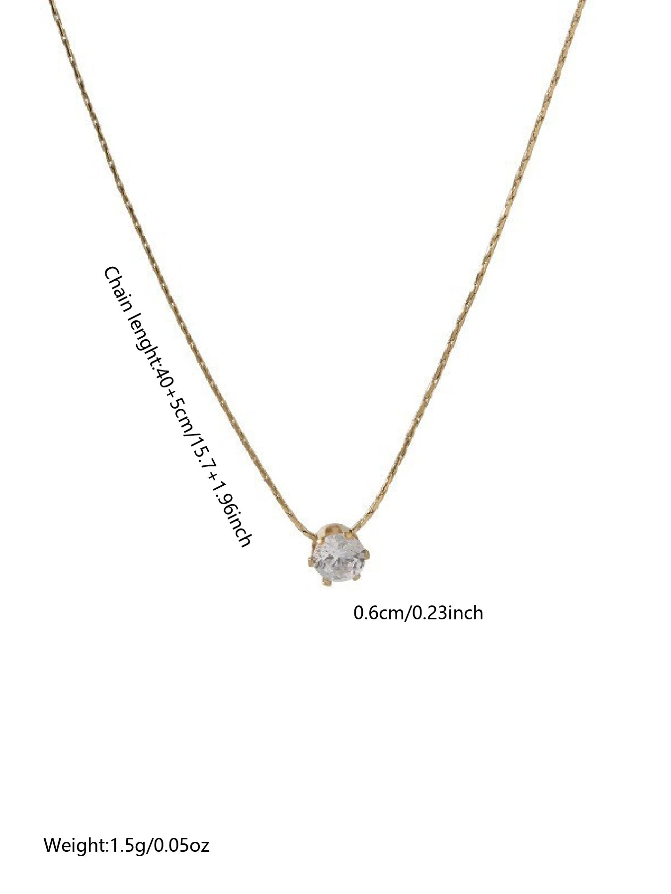 Gold Diamond Pendant Necklace  Plated Stainless Steel Jewelry Zircon Pendant Necklace for Women