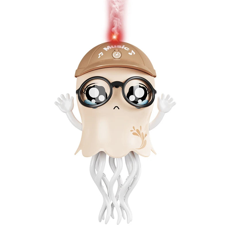 Dancing Jellyfish Toys for Kid Automatic Obstacle Avoidance Crawling Walking Electric Jellyfish with Light Music Christmas Gifts