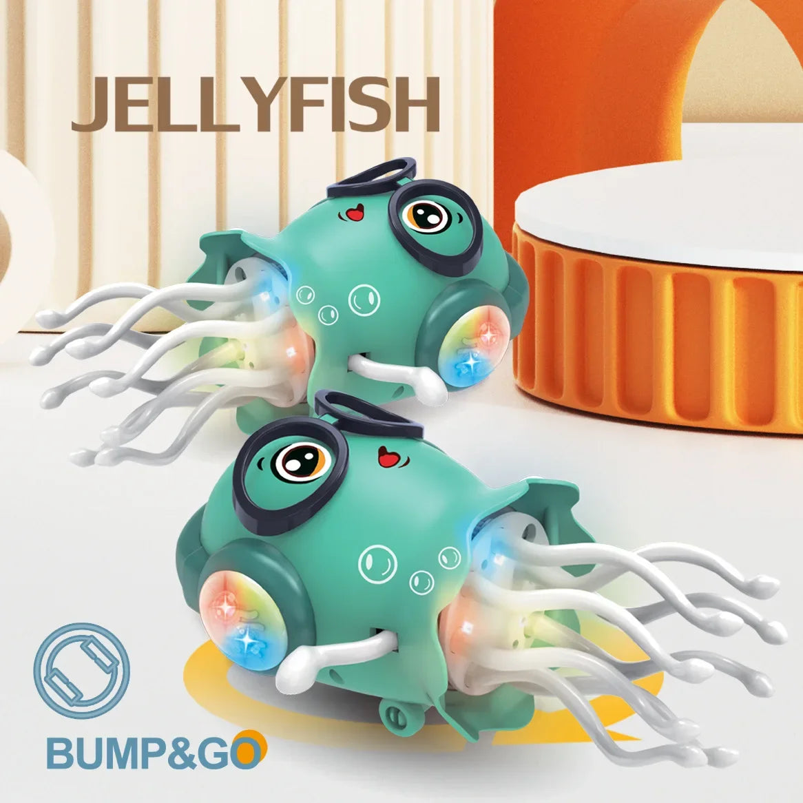 Dancing Jellyfish Toys for Kid Automatic Obstacle Avoidance Crawling Walking Electric Jellyfish with Light Music Christmas Gifts